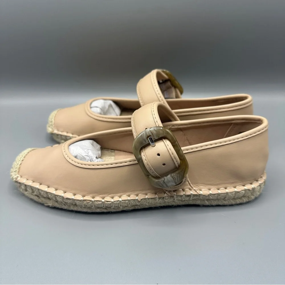 Frye and Co. Mary Jane Comfort Shoes Espadrille Flats Women’s Size 6.5 Nude